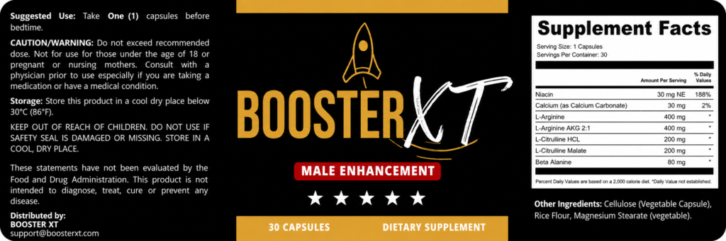 Booster XT Supplement Facts Label